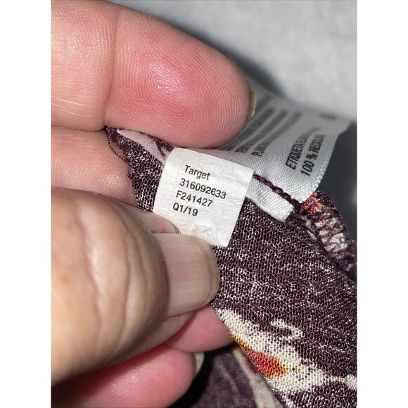 Knox Rose Mini Dress Women's Size M Rayon Burgandy Sleeveless Button up  Boho - Picture 11 of 11